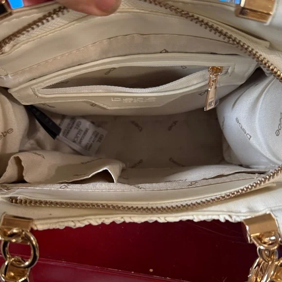 Bebe Cream Shoulder Bag with Gold Details - Picture 8 of 13